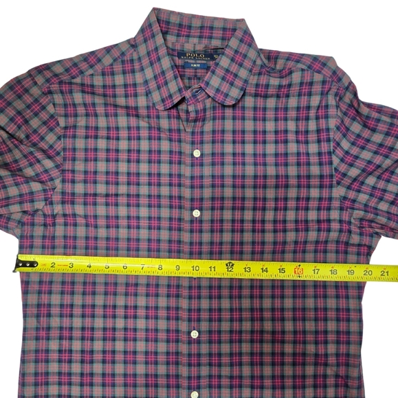 Polo‎ Ralph Lauren Men's 15.5/39 Slim Fit Multicolor Plaid Long Sleeve Shirt - Picture 7 of 8